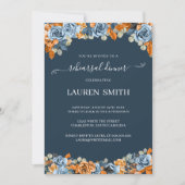 Elegante Blue Terracota Hochzeit Probe Abendessen Einladung (Vorderseite)