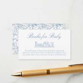 Elegante Blue Toile Baby Shower Books for Baby Begleitkarte