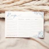 Elegante Blue Toile de Jouy Bridal Rezept Card Einladung