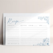 Elegante Blue Toile de Jouy Bridal Rezept Card Einladung