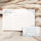 Elegante Blue Toile de Jouy Bridal Rezept Card Einladung