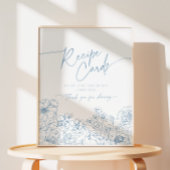 Elegante Blue Toile de Jouy Bridal Rezept Karten Sockelschild