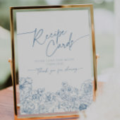 Elegante Blue Toile de Jouy Bridal Rezept Karten Sockelschild