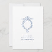 Elegante Blue Toile Garden Probe Abendessen Einladung (Rückseite)