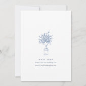 Elegante Blue Toile Garden Probe Abendessen Einladung (Rückseite)