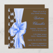 Elegante Blue Train Baby Boy Dusche Einladung (Vorne/Hinten)