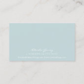 Elegante Blue und White Script Schriftart Business Visitenkarte (Rückseite)