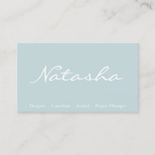 Elegante Blue und White Script Schriftart Business Visitenkarte