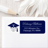 Elegante Blue Uni-Abschluß Rücksendeadresse (Insitu)