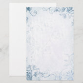 Elegante Blue Vintage Hochzeit Briefpapier (Vorne/Hinten)