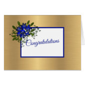 Elegante Blue Violets Wedding Congratulations Card (Vorderseite (Horizontal))