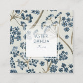 Elegante Blue Watercolor-Blume Quadratische Visitenkarte (Vorderseite)