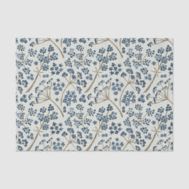 Elegante Blue Watercolor-Blume Seidenpapier