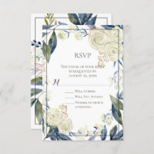 Elegante Blue Watercolor Blume UAWG Repcard