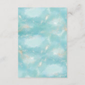 Elegante Blue Watercolor Gold Hochzeiten Details Begleitkarte (Rückseite)