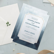 Elegante Blue Watercolor Hochzeit