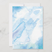 Elegante Blue Watercolor Hochzeit Einladung (Rückseite)