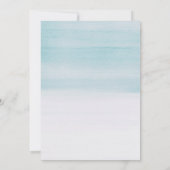 Elegante Blue Watercolor Hochzeit | Nautische Schr Einladung (Rückseite)