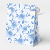 Elegante Blue Watercolor-Rose Geschenkschachtel (Rückseite)