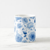 Elegante Blue Watercolor Rose Klassische Tasse (Mittel)