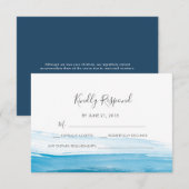 Elegante Blue Watercolor RSVP-Karten Einladung (Vorne/Hinten)