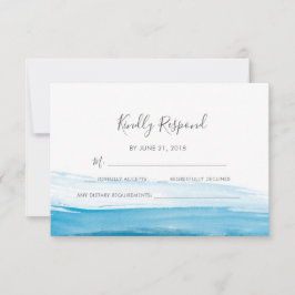 Elegante Blue Watercolor RSVP-Karten Einladung