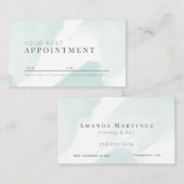 Elegante Blue Watercolor Salon Besichtigung der Al Visitenkarte (Vorne/Hinten)