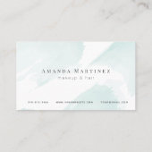 Elegante Blue Watercolor Salon Visitenkarte (Rückseite)