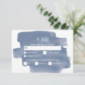 Elegante Blue Watercolor Wedding RSVP Cards (Stehend Vorderseite)