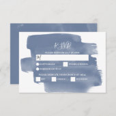 Elegante Blue Watercolor Wedding RSVP Cards (Vorne/Hinten)