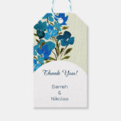 Elegante Blue Watercolor-Wildblumen Geschenkanhänger (Vorderseite)