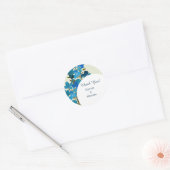 Elegante Blue Watercolor-Wildblumen Runder Aufkleber (Umschlag)