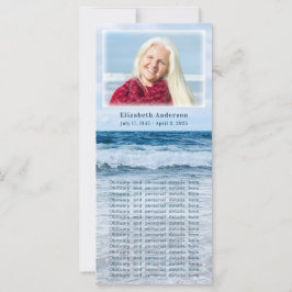 Elegante Blue Waves Beerdigung Gedenkkarte Karte