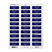 Elegante Blue Wedding-Adresse der Midnight Navy (Vorne)