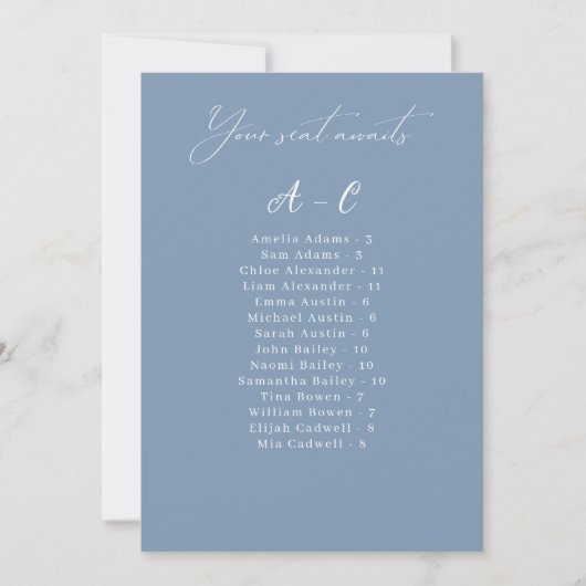 Elegante Blue Wedding Card (Vorderseite)