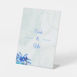 Elegante Blue Wedding Cards und Geschenke Sockelschild