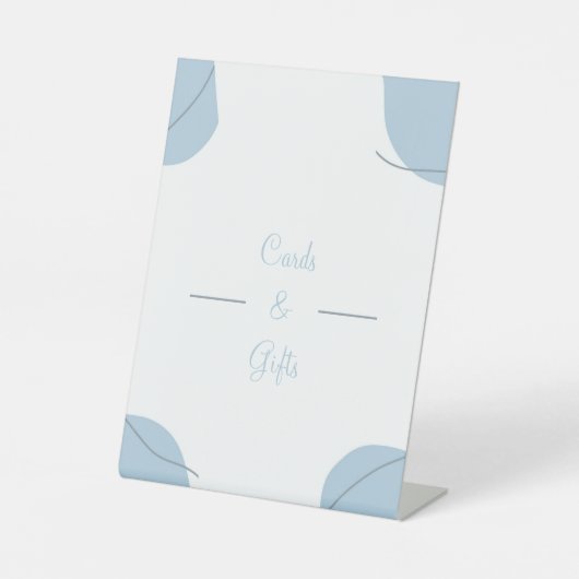 Elegante Blue Wedding Cards und Geschenke Sockelschild (Vorderseite)