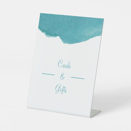Elegante Blue Wedding Cards und Geschenke Sockelschild (Vorderseite)