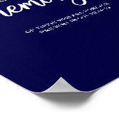Elegante Blue Wedding Memorial Sign Poster (Ecke)