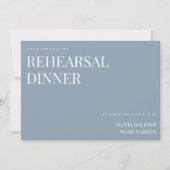 Elegante Blue Wedding Probe Dinner Card Dankeskarte (Vorderseite)