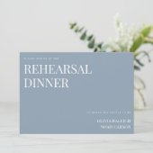 Elegante Blue Wedding Probe Dinner Card Dankeskarte (Stehend Vorderseite)