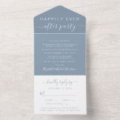 Elegante Blue Wedding Reception All In One Einladung (Innen Boden)