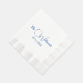 Elegante Blue Wedding Reception Serviette (Ecke)