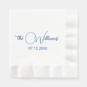 Elegante Blue Wedding Reception Serviette (Vorderseite)