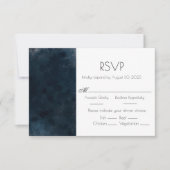 Elegante Blue Wedding Response RSVP Card (Vorderseite)