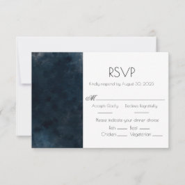 Elegante Blue Wedding Response RSVP Card