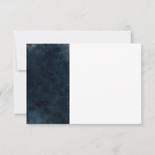 Elegante Blue Wedding Response RSVP Card (Rückseite)