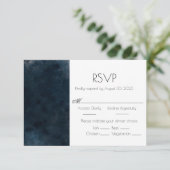 Elegante Blue Wedding Response RSVP Card Karte (Stehend Vorderseite)