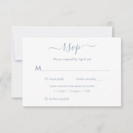 Elegante Blue Wedding RSVP Cards