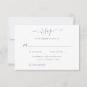 Elegante Blue Wedding RSVP Cards Karte (Vorderseite)